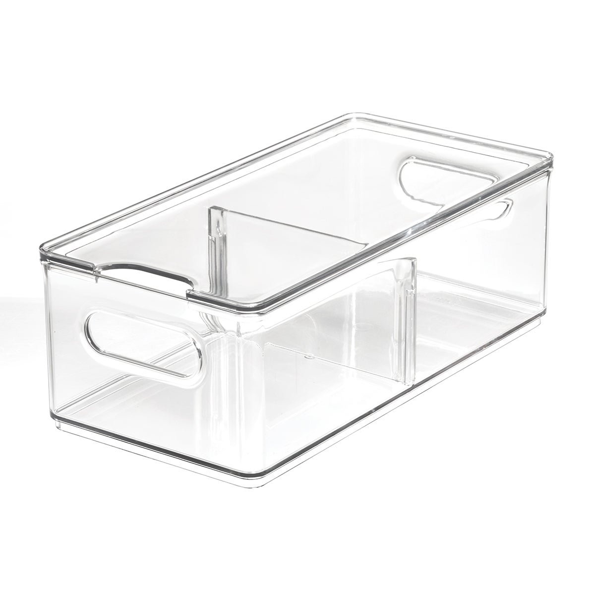 THE HOME EDIT Large Divided Fridge Bin Clear